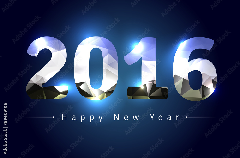 Happy New Year 2016 - obrazy, fototapety, plakaty 