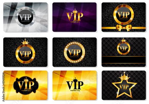 VIP Members Card Set Vector Illustration