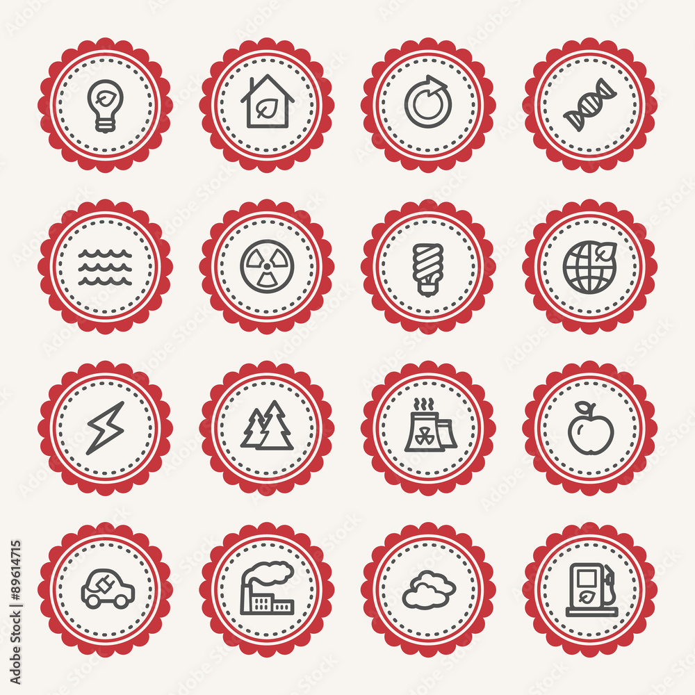 Green ecology web icons set Green ecology web icons set