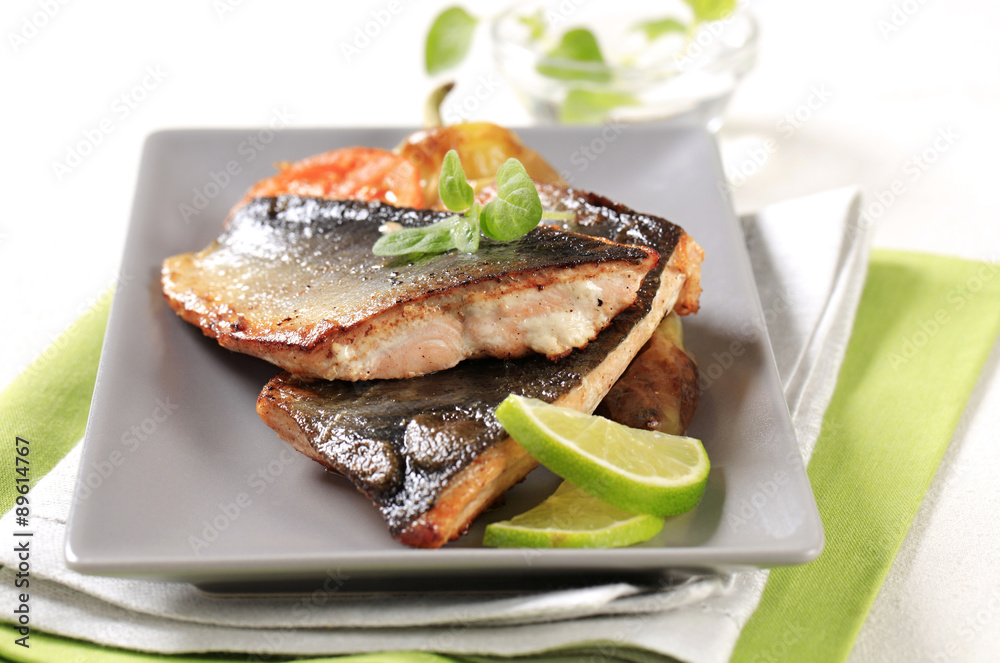 Pan fried trout fillets