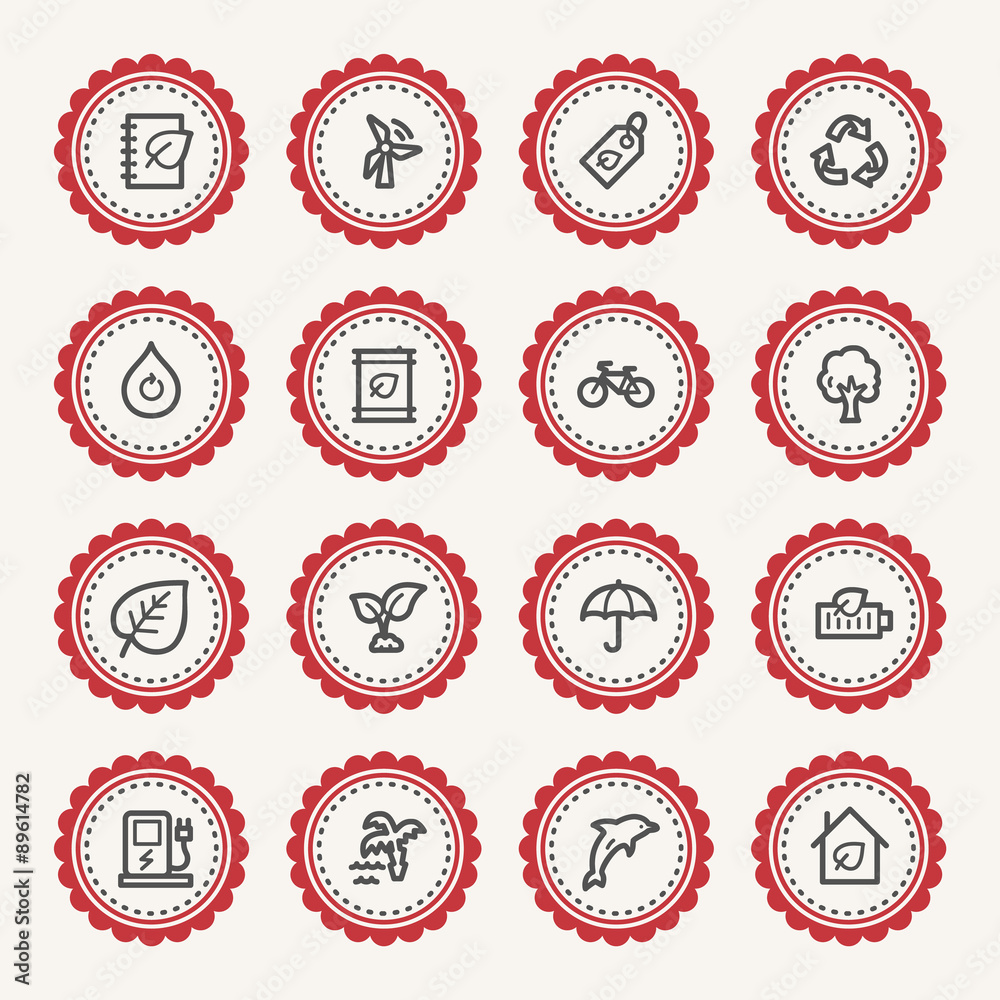 Green ecology web icons set Green ecology web icons set