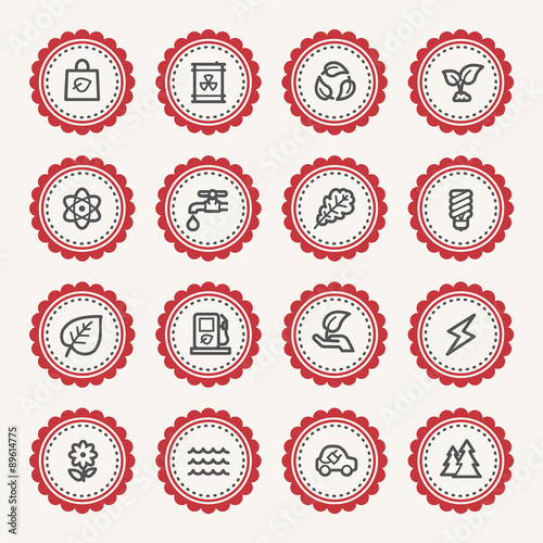 Green ecology web icons set