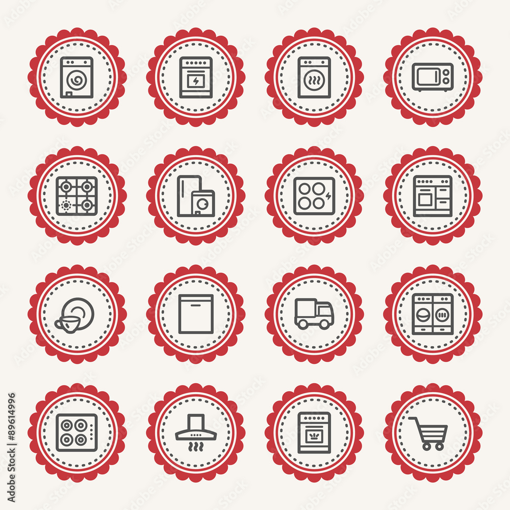 Obraz premium Kitchen Appliances Web Icons