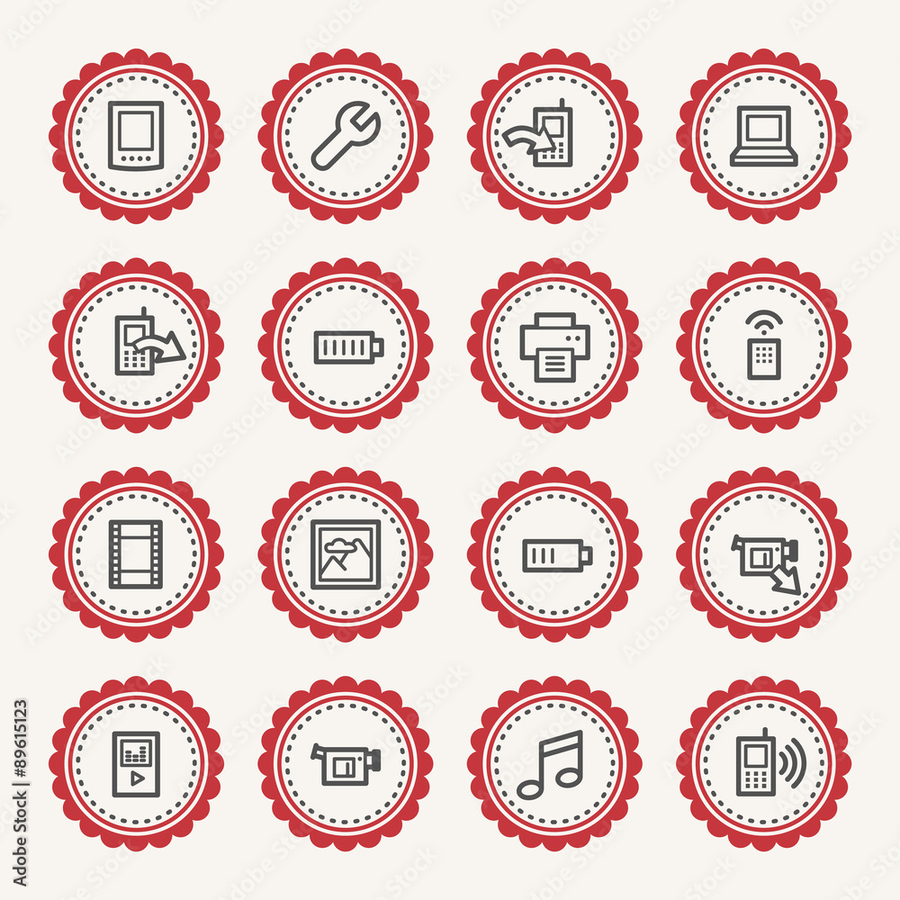 Mobile content web icons set Mobile content web icons set