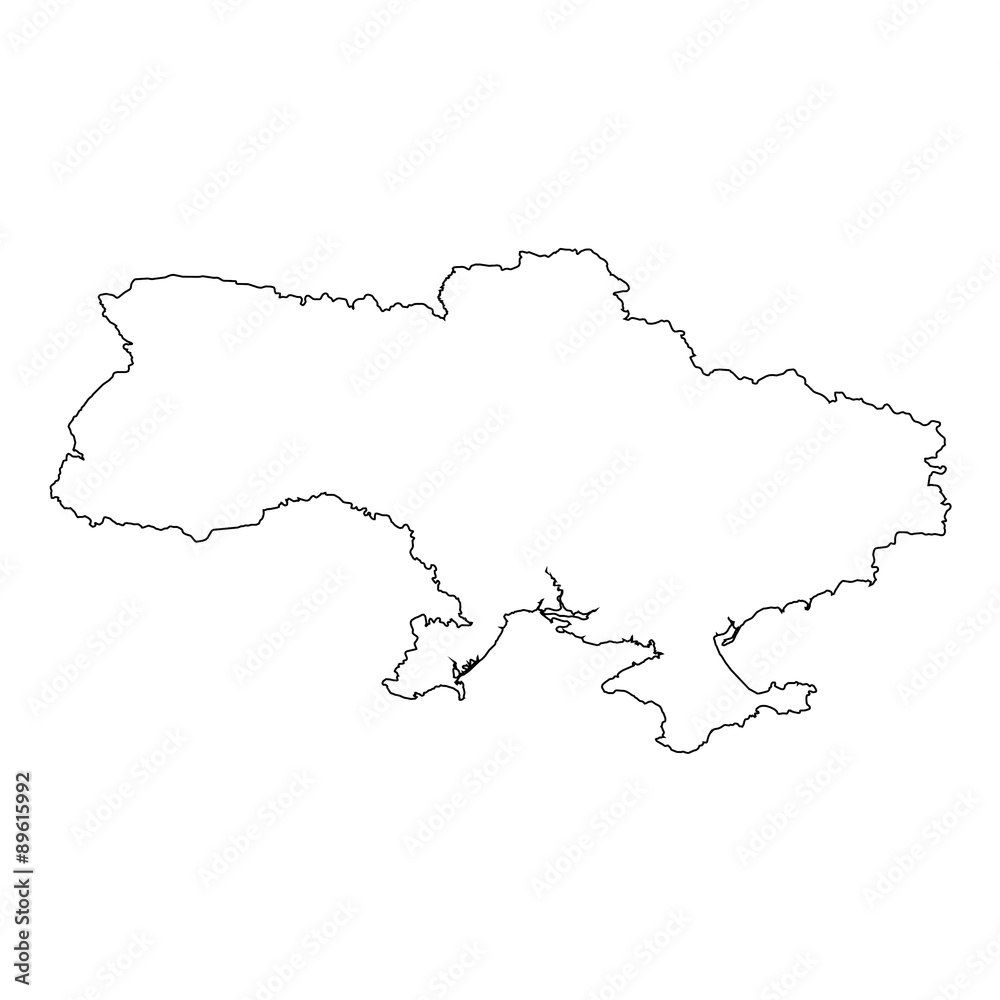 High detailed Outline of the country of  Ukraine