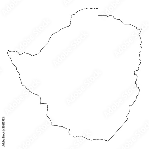 High detailed Outline of the country of  Zimbabwe