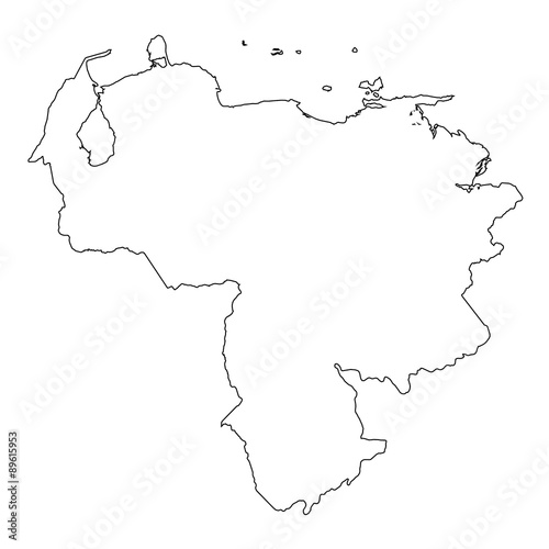 High detailed Outline of the country of  Venezuela