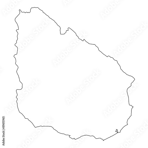 High detailed Outline of the country of Uruguay