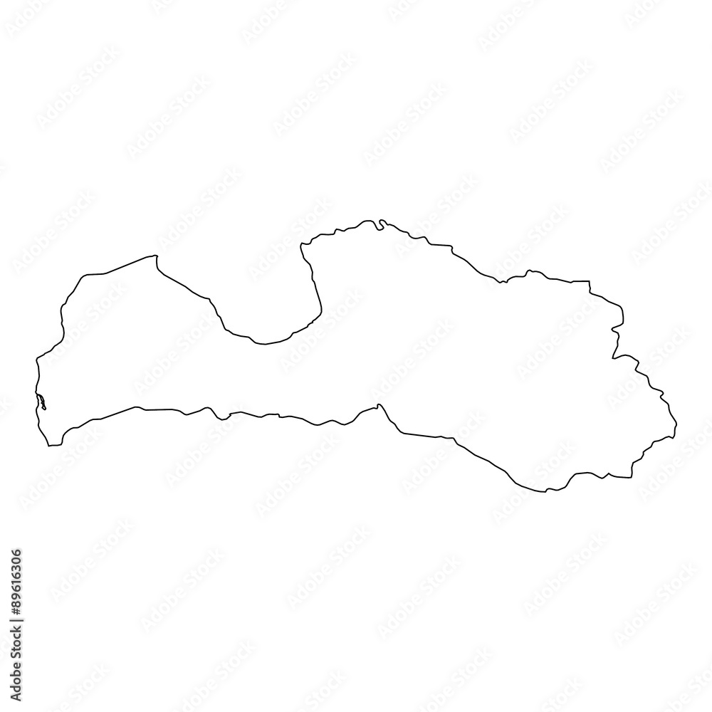 High detailed Outline of the country of  Latvia