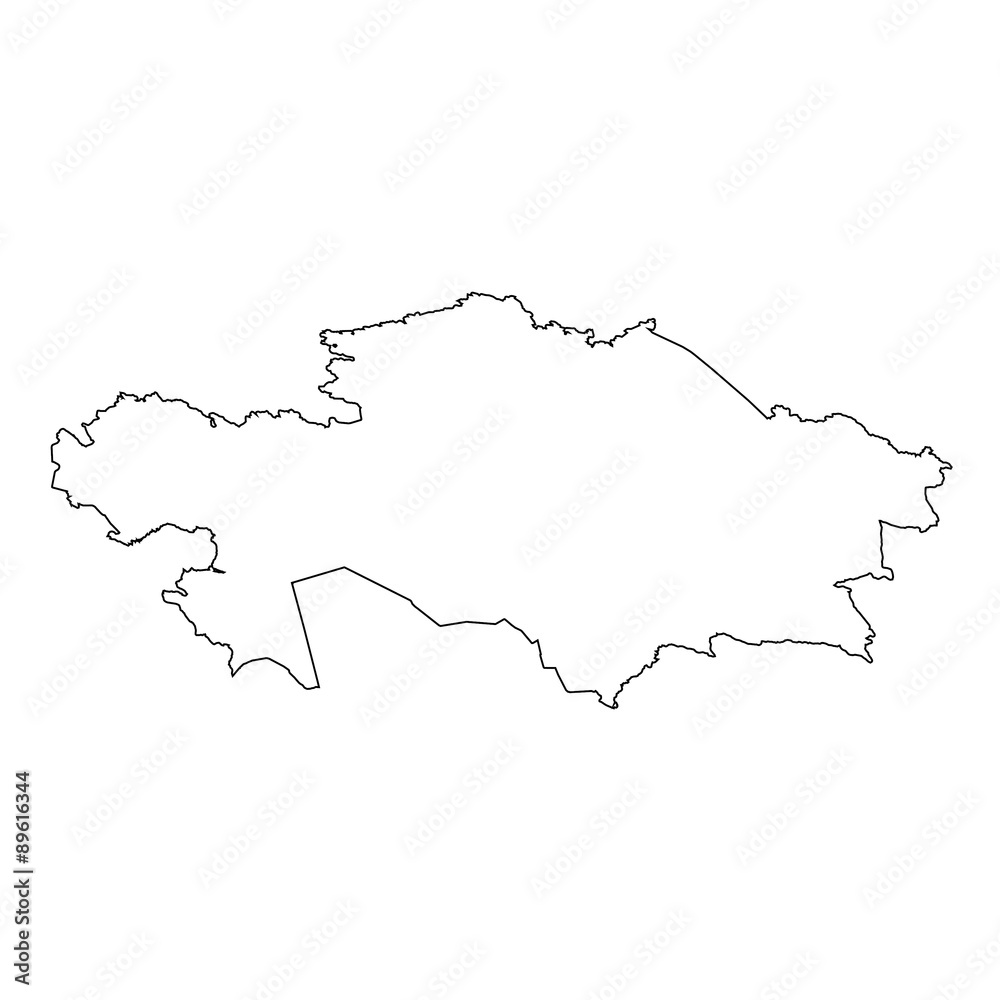 High detailed Outline of the country of Kazakhstan High detailed Outline of the country of Kazakhstan