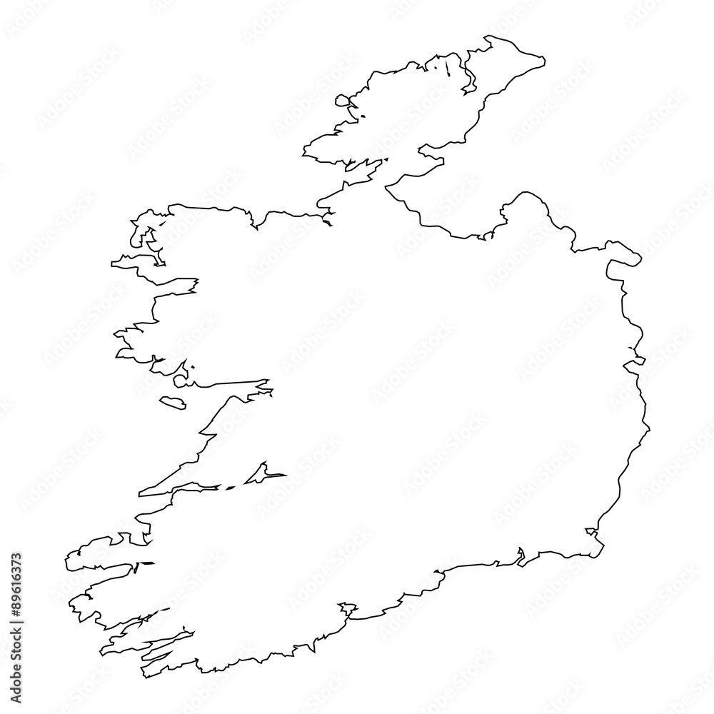 High detailed Outline of the country of Ireland High detailed Outline of the country of Ireland