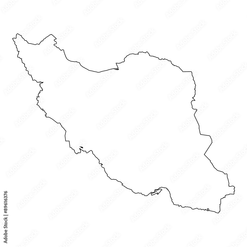 High detailed Outline of the country of  Iran