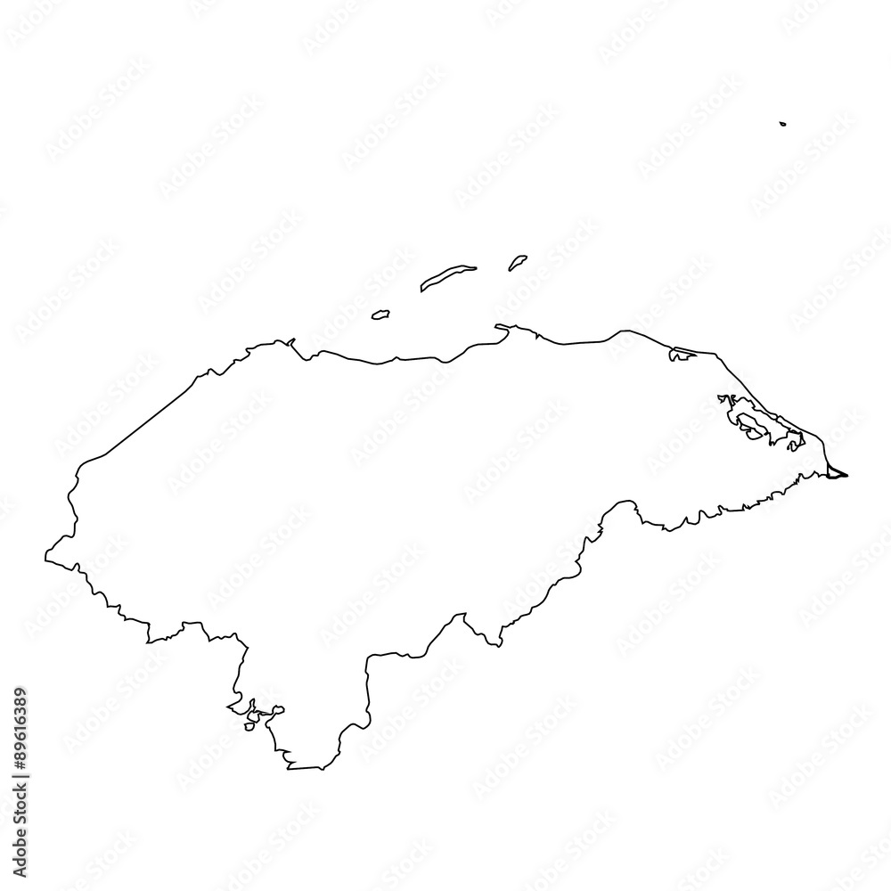 High detailed Outline of the country of Honduras High detailed Outline of the country of Honduras