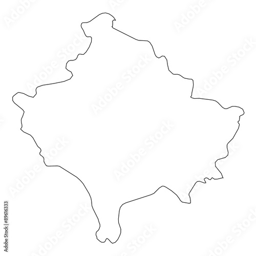 High detailed Outline of the country of  Kosovo