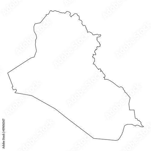 High detailed Outline of the country of  Iraq