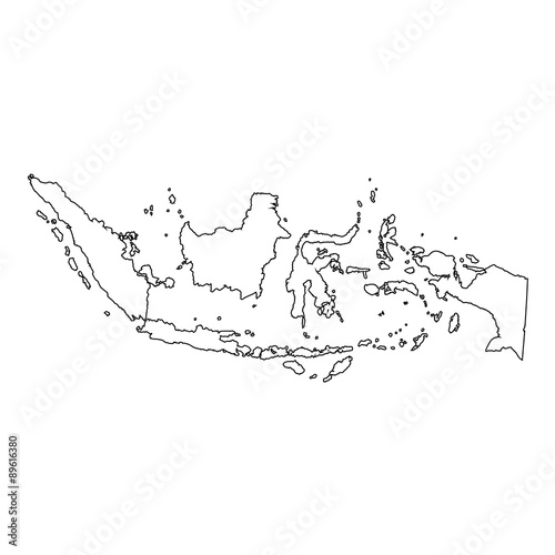 High detailed Outline of the country of  Indonesia
