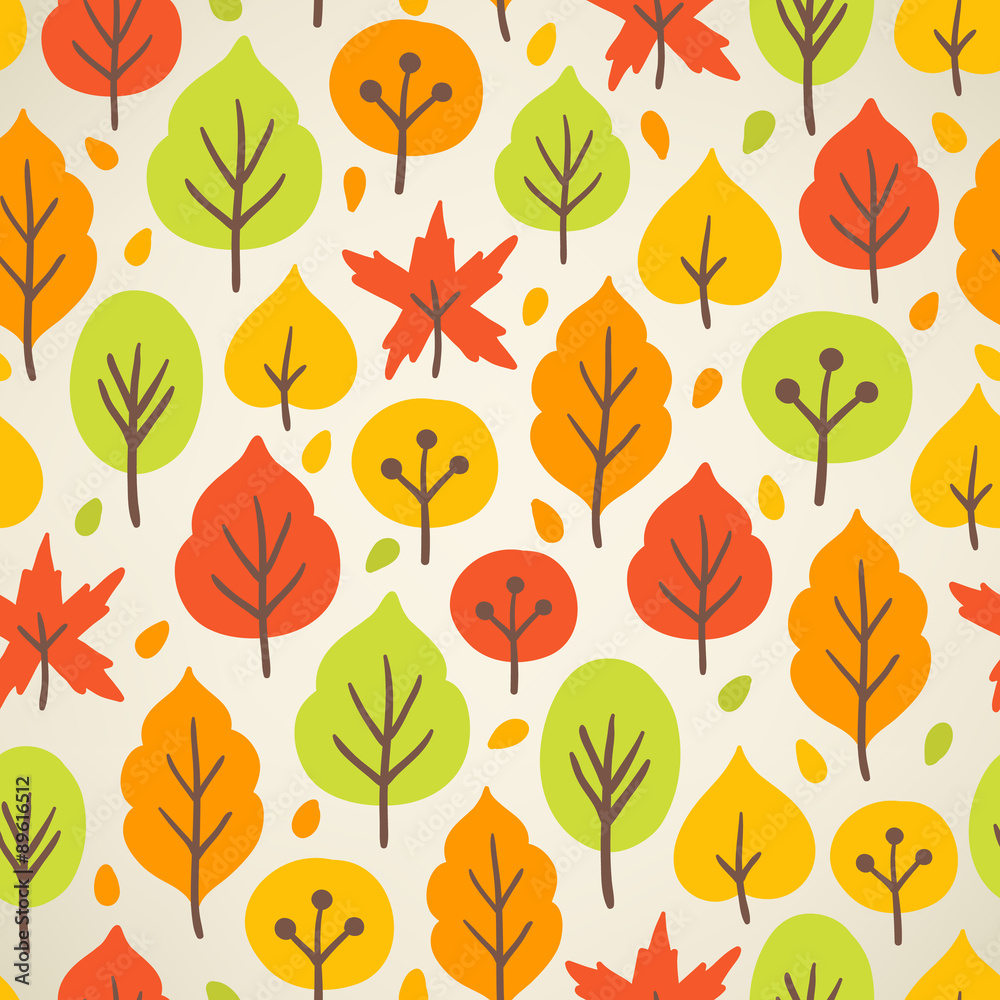 Obraz premium Seamless pattern with autumn leaves. Perfect for wallpapers