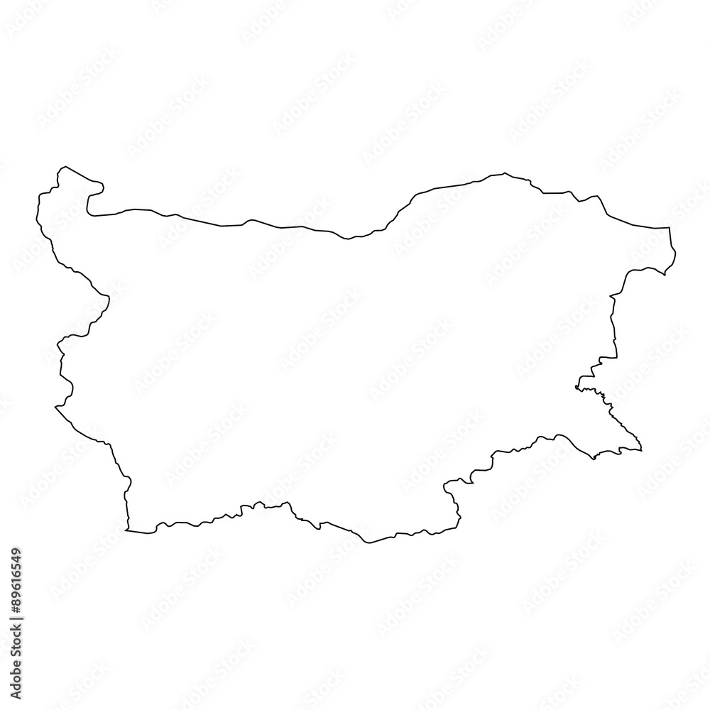 High detailed Outline of the country of  Bulgaria