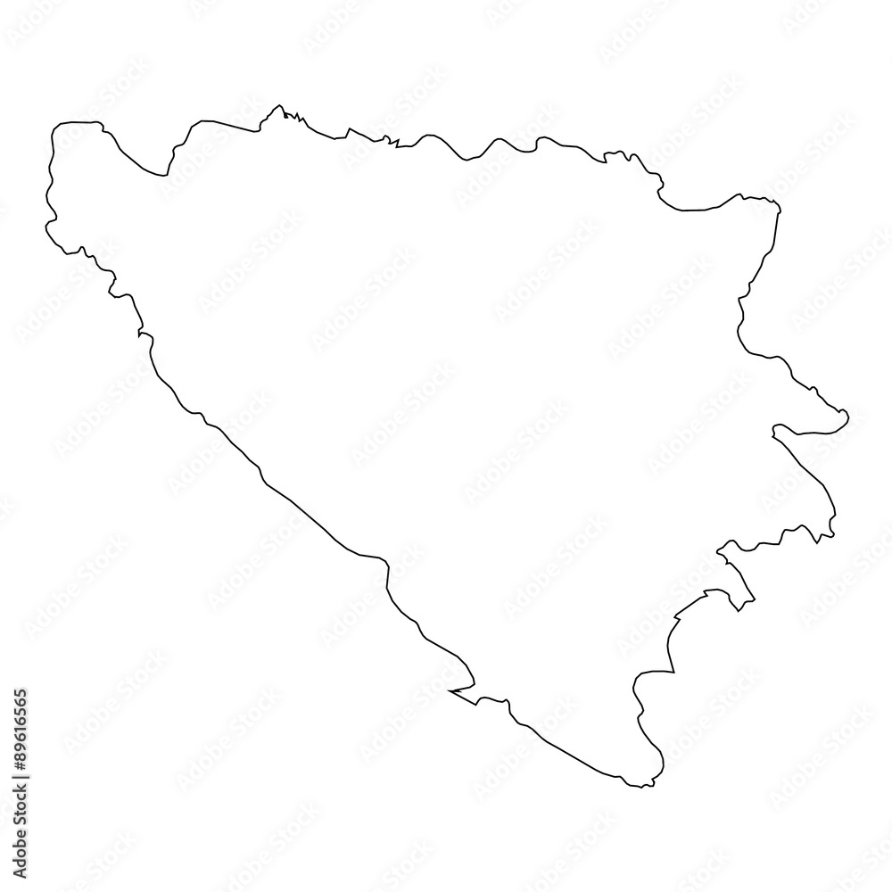 High detailed Outline of the country of Bosnia High detailed Outline of the country of Bosnia