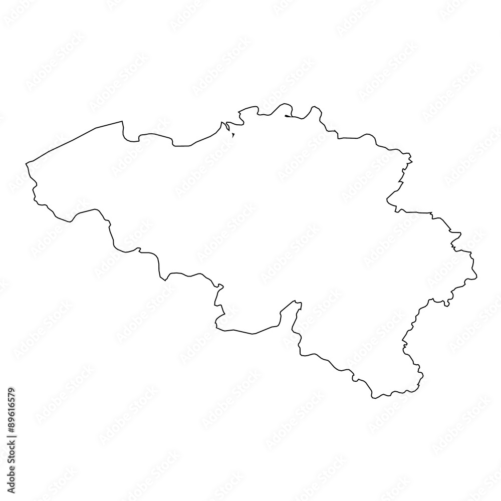 High detailed Outline of the country of  Belgium