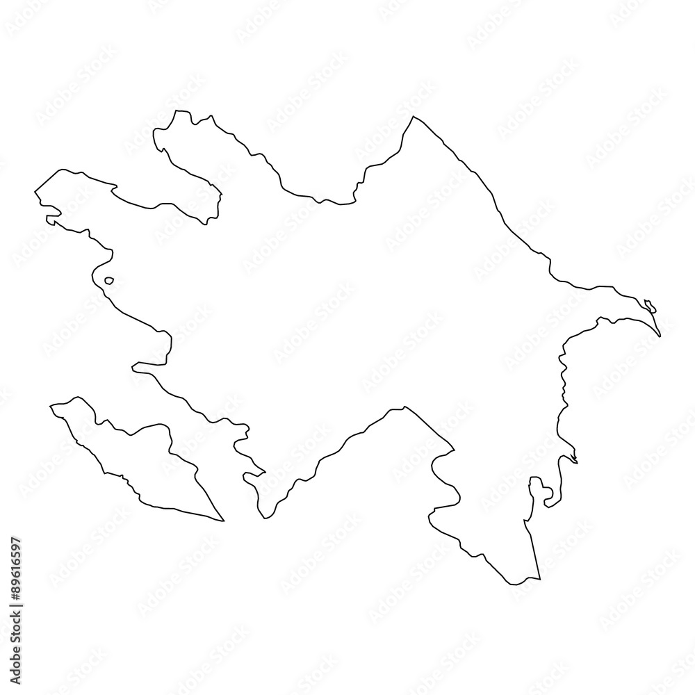 High detailed Outline of the country of  Azerbaijan
