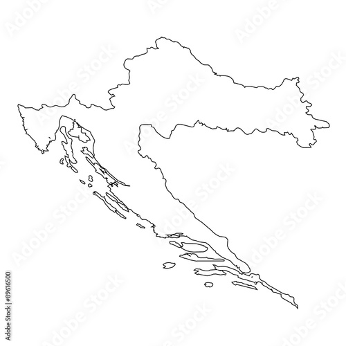 High detailed Outline of the country of Croatia