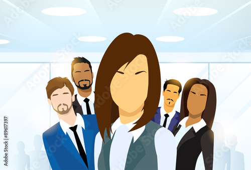 Business Woman People Group Leader Diverse Team
