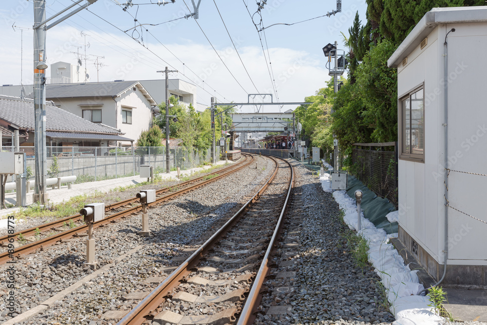 KYOTO, JAPAN - MAY 24, 2015: Local rail train in Kyoto, Japan.