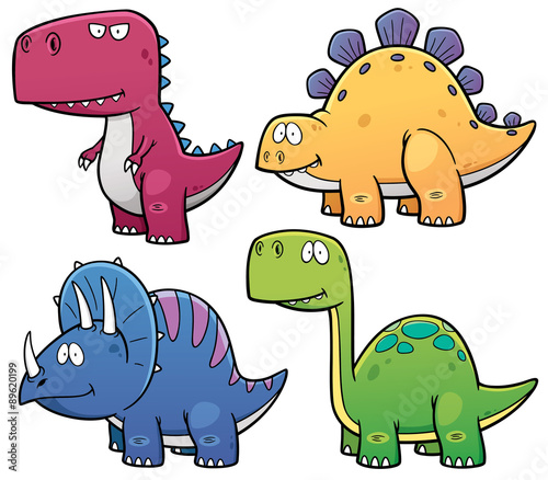 Vector illustration of Dinosaurs cartoon characters