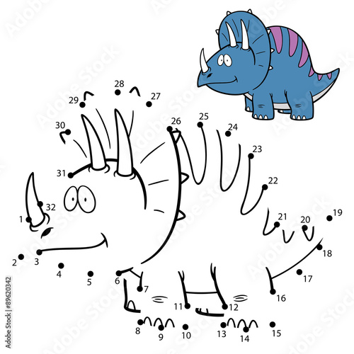 Vector Illustration of Education Numbers game Dinosaur