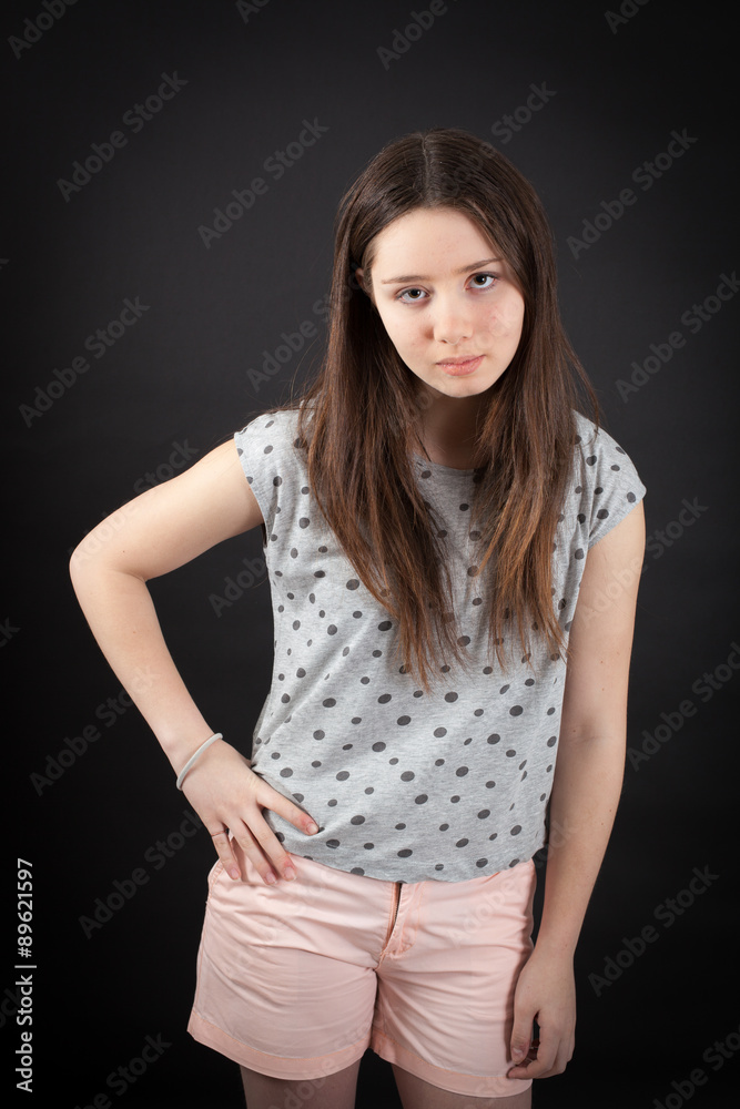 beautiful woman doing different expressions in different sets of clothes: surprise beautiful woman doing different expressions in different sets of clothes: surprise