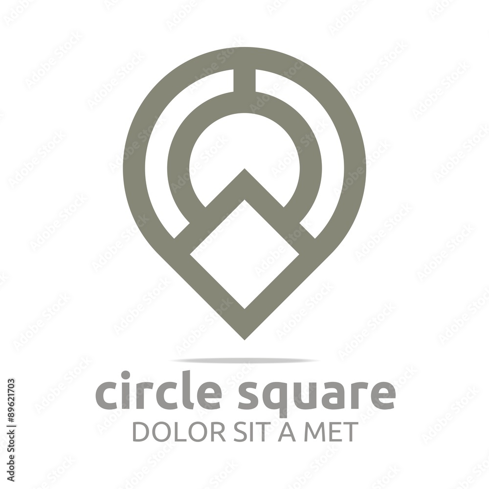 Logo Abstract Icon Circle Square Design Vector Logo Abstract Icon Circle Square Design Vector