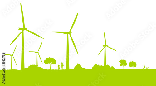 Silhouette Windräder