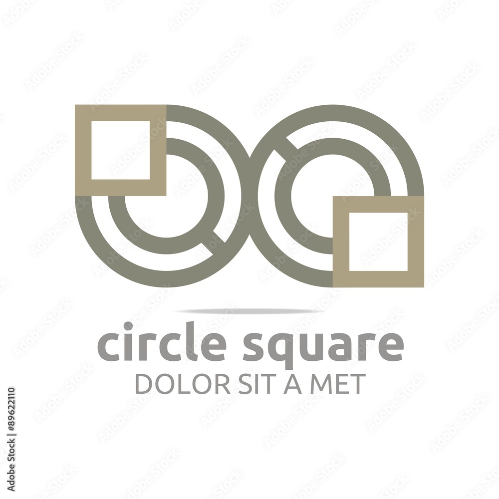 Logo Abstract Icon Circle Square Design Vector