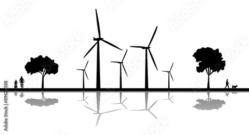 Silhouette Windräder