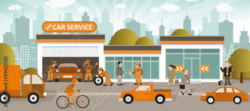 Car service (retro colors)