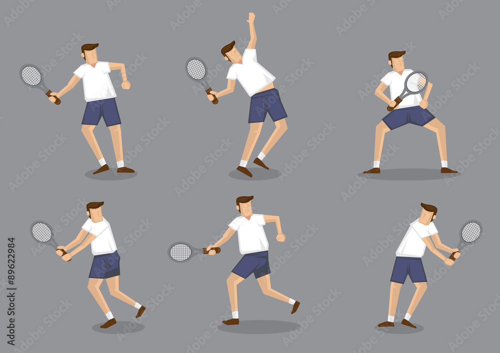 Tennis Player Character Vector Illustration
