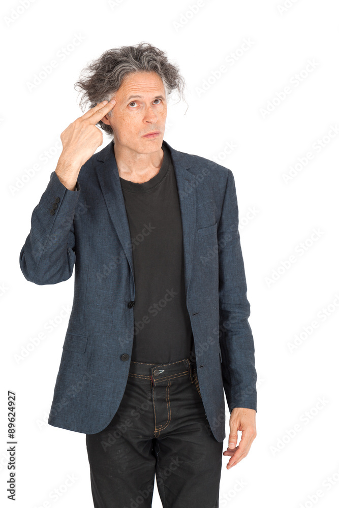 Handsome man doing different expressions in different sets of clothes: committing suicide Handsome man doing different expressions in different sets of clothes: committing suicide