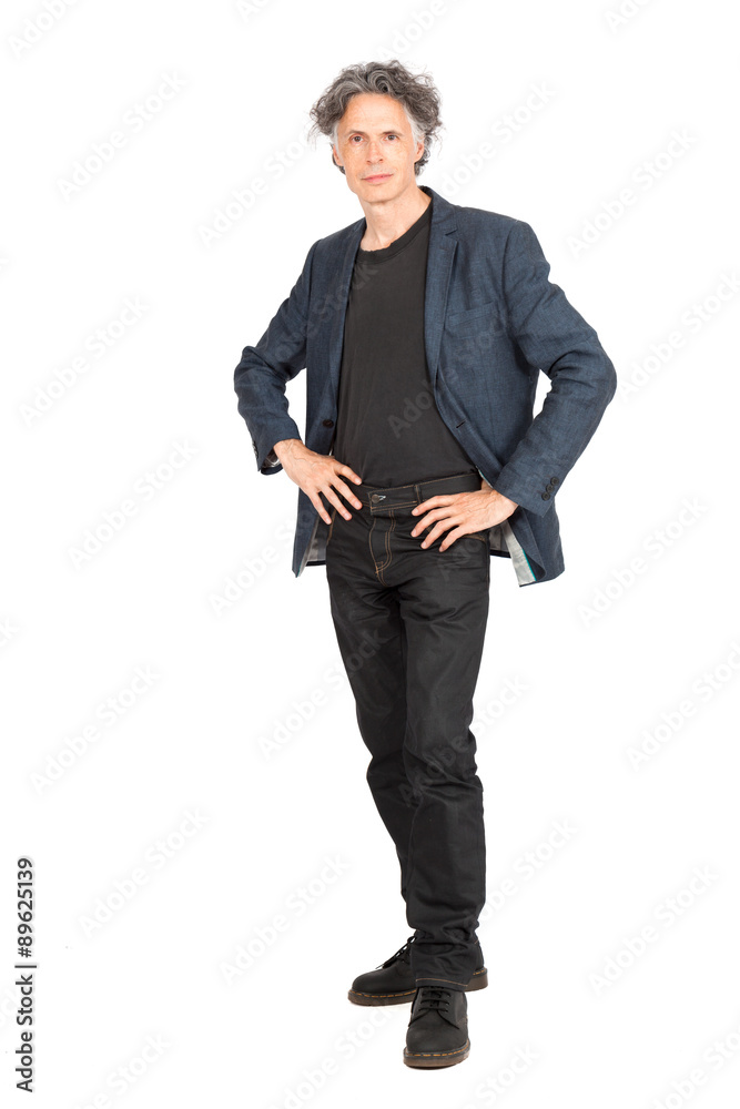 Handsome man doing different expressions in different sets of clothes:arms crossed Handsome man doing different expressions in different sets of clothes:arms crossed