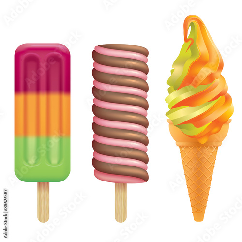 Selection of ice-cream.