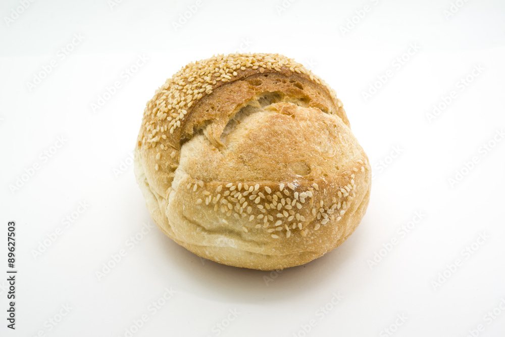 One loaf of round fresh sourdough bread One loaf of round fresh sourdough bread