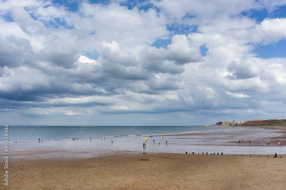 Sandsend beach on the north east Yorkshire coast