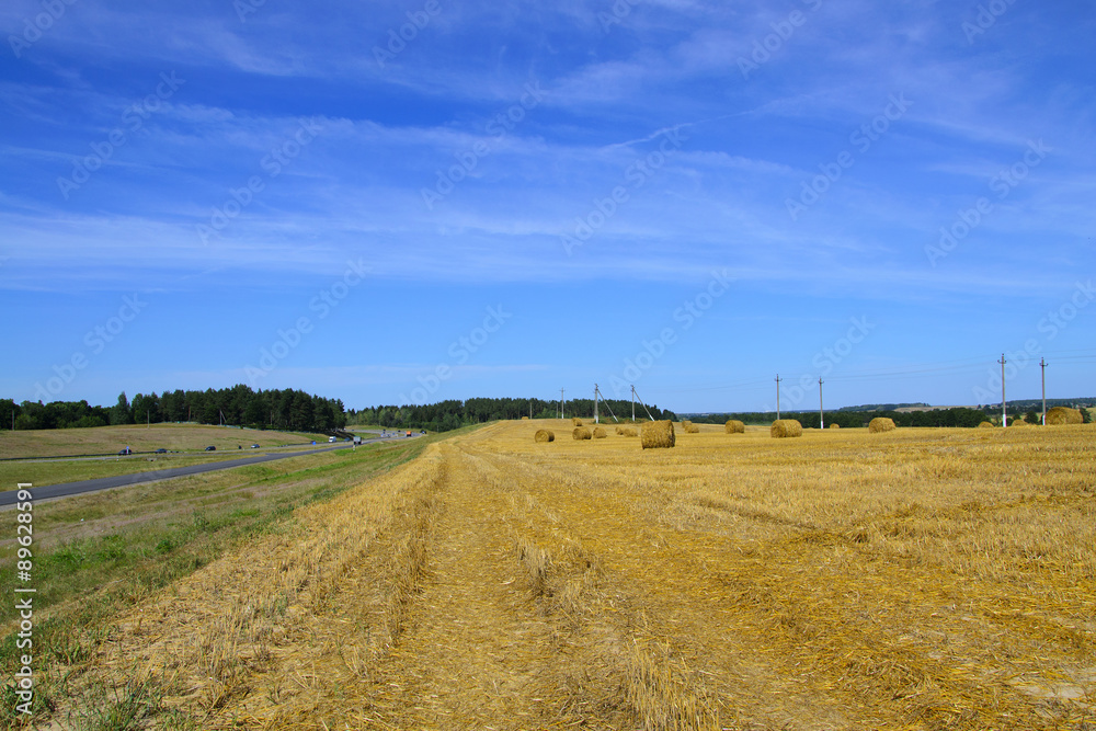 Highways and the Harvested wheat Field