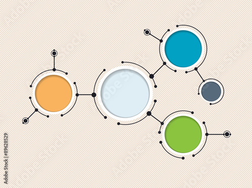 Abstract molecules and communication technology with integrated circles with Blank space for your design. Vector illustration global social media concept