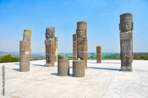 Toltec Warriors, Pyramid of Quetzalcoatl in Mexico photo