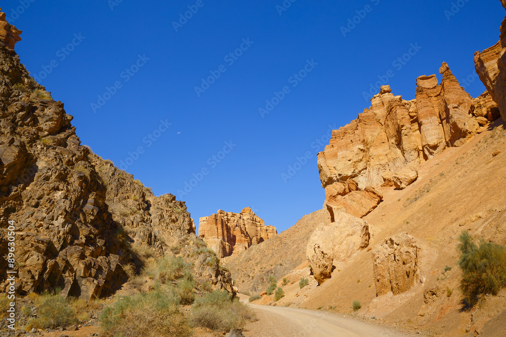 Fototapeta premium Road in the Charyn canyon