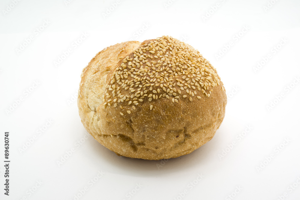 One loaf of round fresh sourdough bread One loaf of round fresh sourdough bread