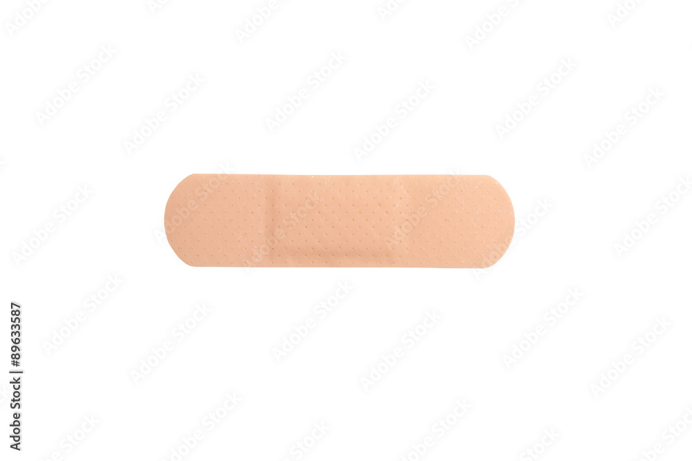 close up of adhesive plaster isolated on white close up of adhesive plaster isolated on white