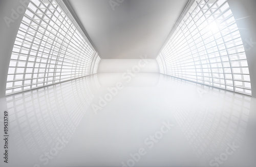 Hall  wide open space. Vector illustration.