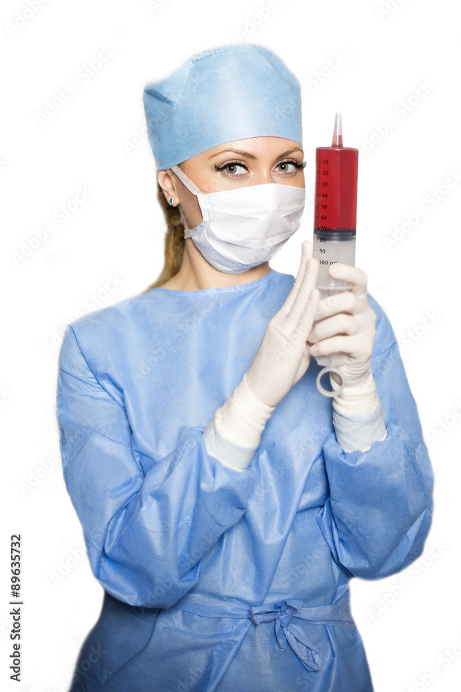 Surgeon with the syringe Surgeon with the syringe